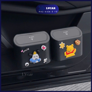 Thùng rác Mini để trên ô tô tiện lợi, có nắp đậy tự động-Thùng rác nhựa abs giữ gìn vệ sinh xe hơi gắn hình 3D ngộ ngĩnh