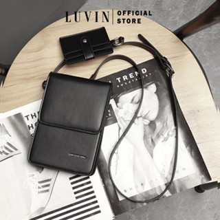 Túi Đeo Chéo Mini Da Nam Nữ Thời Trang, Kèm Ví Nhỏ Đựng Thẻ