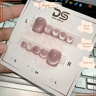 Móng chân giả NGẮN màu thạch nail box chân french mắt mèo đơn giản sang trọng MC093 tặng KÈM keo dán móng