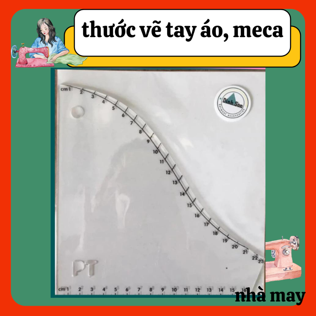 thước vẽ tay áo thước meca trong mực in rõ dàng, phụ kiện may