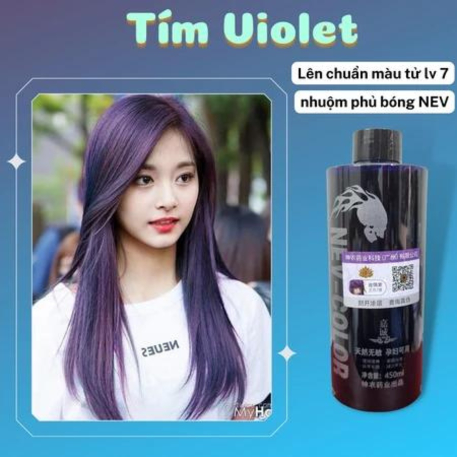 Nhuộm phủ bóng màu Tím Violet-nhuôm  phủ bóng ko hại tóc