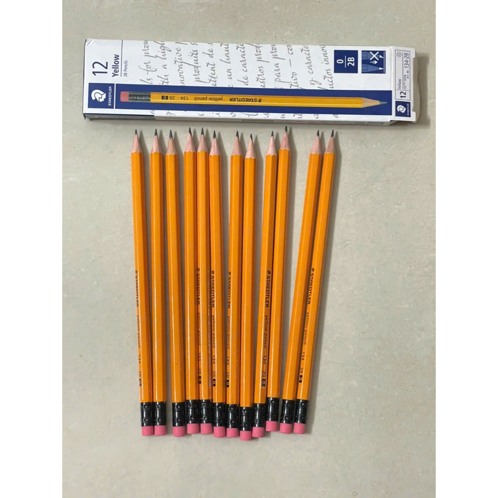 5 cây Bút chì STAEDTLER 134 2B (yellow pencil), bút chì staedler 2b