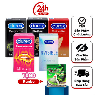  Combo 5 Hộp  Bao Cao Su Durex Performa Bcs Invisible Bcs Pleasuremax Bcs Kingtex Ôm Sát Bcs Fetherlite  58 Cái  