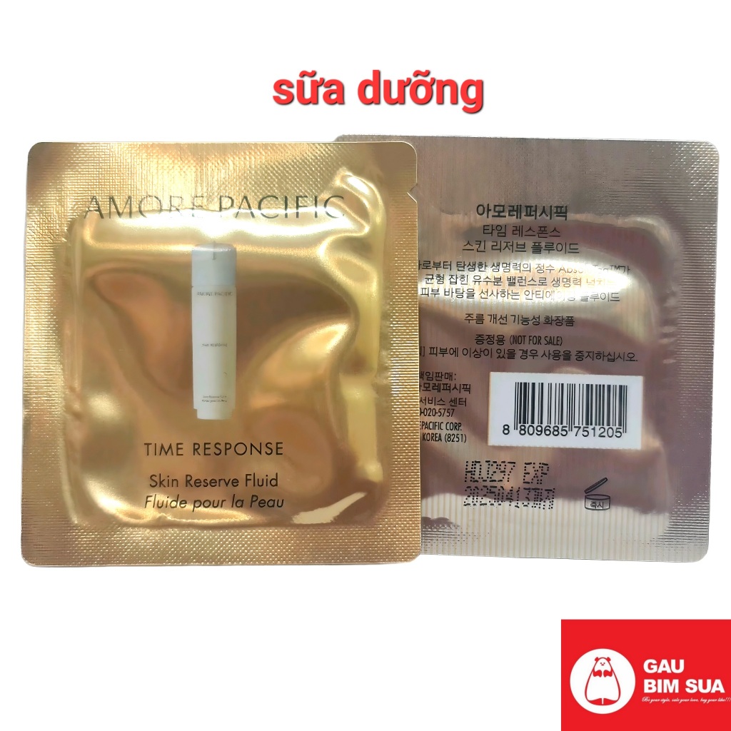 [THANH LÝ T4.25] SỮA DƯỠNG TRẮNG DA AMORE PACIFIC TIME RESPONSE SKIN RESERVE FLUID 1ml