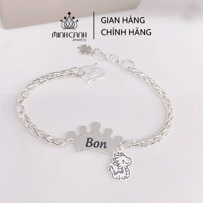Vòng Bạc Hình Vương Miện Khắc Tên Cho Bé Yêu - Minh Canh Jewelry