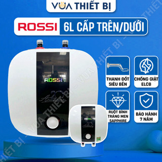 6L | ROSSI 6 lít - Bình nóng lạnh mini rửa bát cấp trên / cấp dưới cho bếp 1500w R20 06 BL HW R2006BL R2006HW