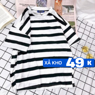 Áo thun kẻ ngang cotton MEANSTORE tee cổ tròn tay lỡ sọc phối màu pull oversize unisex form rộng nam nữ - NTCTD1