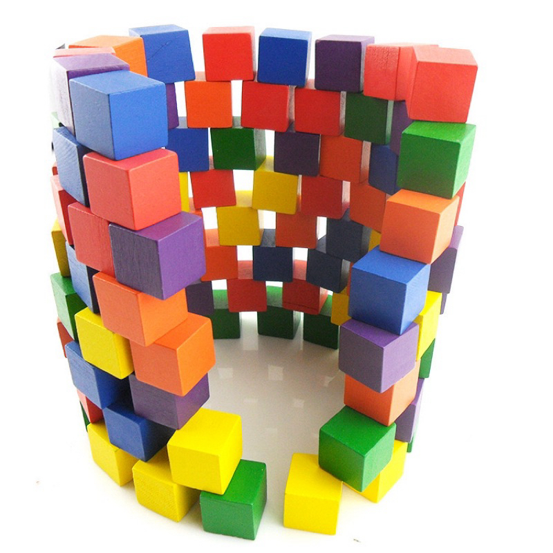 [Size 2cm] Set 100 khối gỗ mộc lập phương - cube