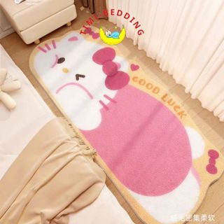 Thảm phòng ngủ chân giường lông cừu hình con vật cute, đáng yêu làm decor siêu đẹp 50x120cm – Timibedding