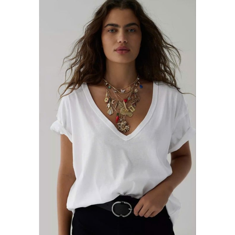 Áo phông cổ tim ngắn tay fp xuất xịn (kèm sz chart)