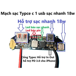 Mạch sạc dự phòng nhanh 18w, 22.5, 25w Type C Micro 1 usb 2 usb