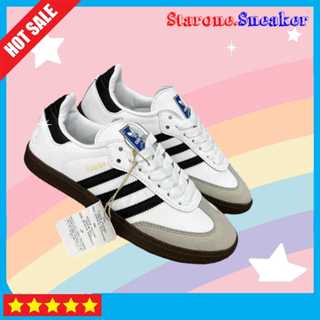 Giày samba classic nam nữ WISESTMAN màu trắng đen đế nâu 3 sọc thể thao mẫu mới 2024