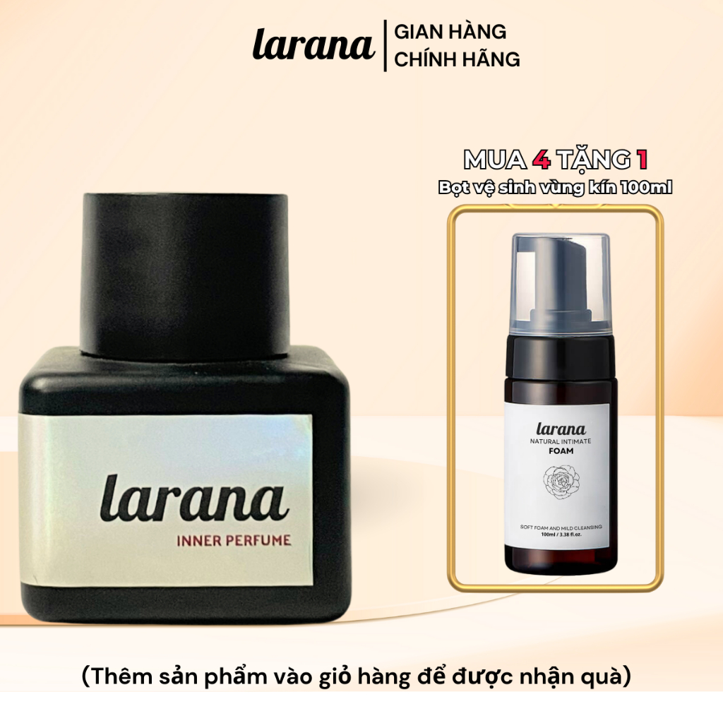 Nước hoa vùng kín Larana Inner Perfume, giúp khử mùi hôi hiệu quả, ngăn ngừa bệnh lý vùng kín hiệu quả, dung tích 5ml.