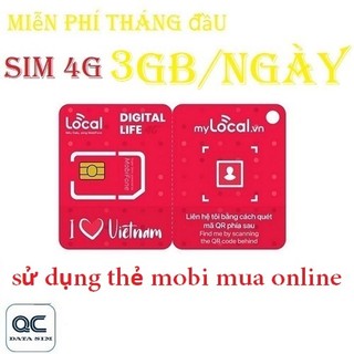 Sim 4G mobi local mỗi ngày 3GB miễn phí tháng đầu sim chưa kích hoạt
