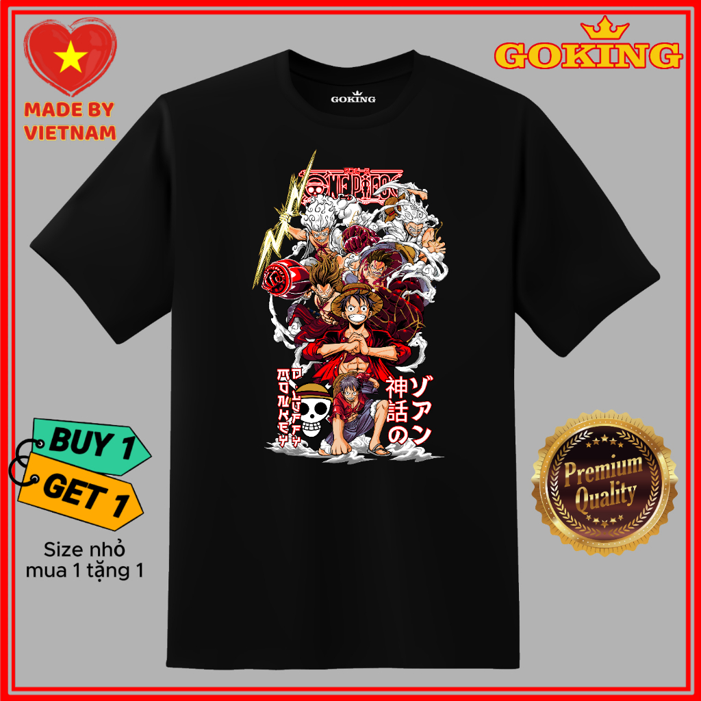ONE PIECE cao cấp. Áo thun nam nữ (trẻ em mua 1 tặng 1 ngẫu nhiên). Áo phông in hình anime Luffy Zoro Sanji Chopper...