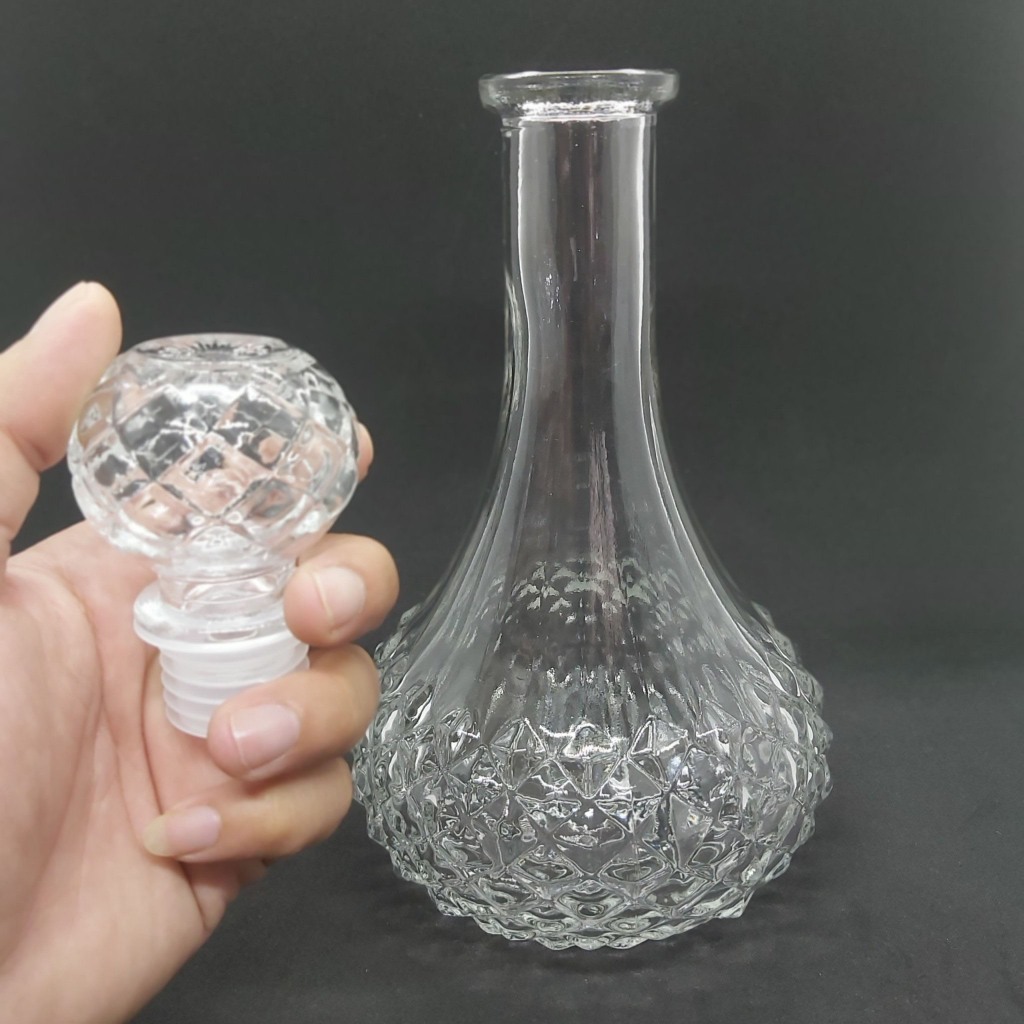 [ THANH LÝ DỌN KHO ] Vỏ Chai Thủy Tinh Đựng Rượu 750ml, Bình Ngâm Rượu Dáng Pha Lê Sang Trọng, CTT-01