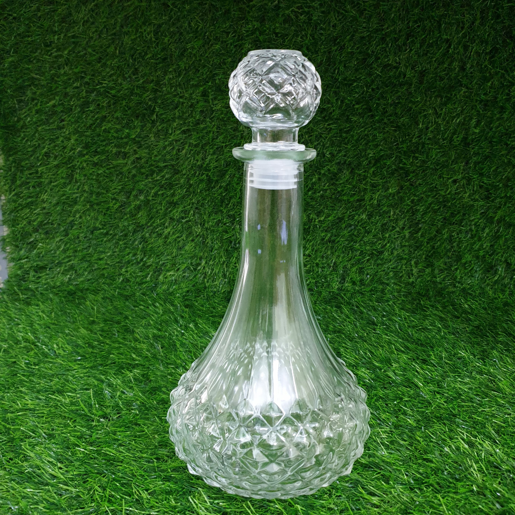 [ THANH LÝ DỌN KHO ] Vỏ Chai Thủy Tinh Đựng Rượu 750ml, Bình Ngâm Rượu Dáng Pha Lê Sang Trọng, CTT-01