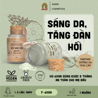 [7-60gr] Bột rửa mặt Enzyme trái cây dịu nhẹ sáng da, tăng đàn hồi da handmade Asari Cosmetics