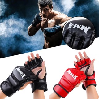   BMA Găng tay sanda boxing hở ngón tập đấm bao cát muay thai mma đối kháng nam nữ 