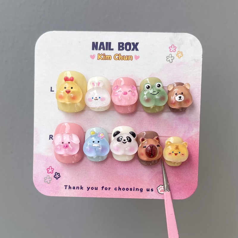 C00: Nailbox charm nổi hình thú cute