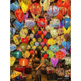 Đèn lồng vải phi 3D hội an vietnames lanterns (30,40,45cm) chuyên trang trí trung thu treo tết