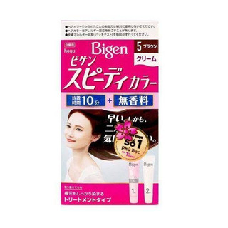 Kem Nhuộm Tóc Bigen (hồng) nhập khẩu Nhật Bẩn ( Số 5 - Nâu sẫm )