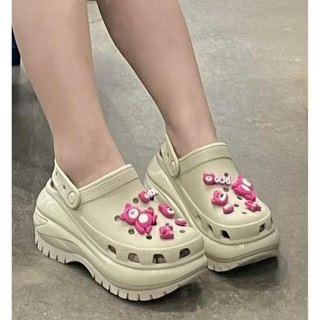  Crocsfanclub - Pb167 - Dép sục cross mega bóng đế cao 8cm nữ đi rất đầm chân model 2024 sục bóng tặng 10 charm 