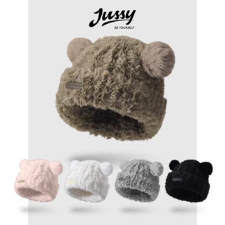 Mũ Len Lông Thỏ Tai Tròn JML10 Jussy Official Nón Bucket Len Nữ Dễ Thương Chất Len Dày Mịn Ấm Áp