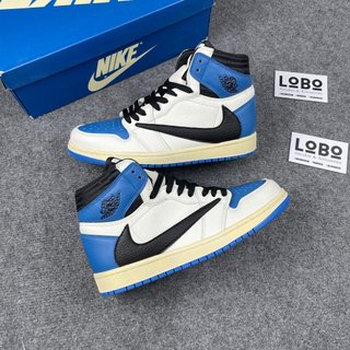 Giày sneaker Jordan 1  Travis Scott x Fragment( JD1 trắng xanh đen ) phiên bản 1:1 | Lobo sneaker.