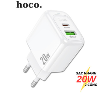 Củ sạc nhanh 20W Hoco Cục sạc 2 cổng PD20W siêu bền dùng cho ip 11 12 13 14 samsung oppo xiaomi ...