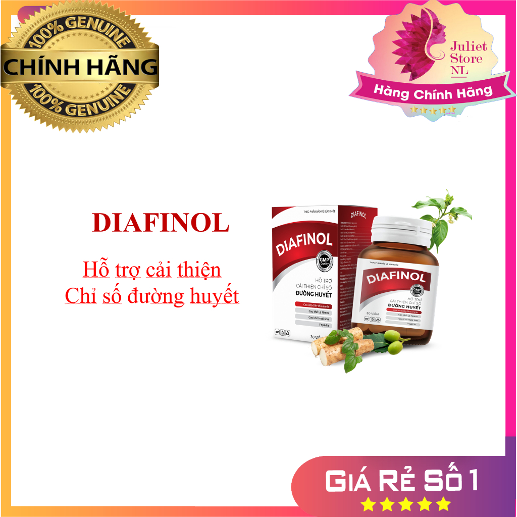 [COMBO 3 HỘP] DIAFINOL VIÊN UỐNG ĐẨY LÙI NỖI LO TIỂU ĐƯỜNG ỔN ĐỊNH ĐƯỜNG HUYẾT TYPE 1 VÀ 2 PHÒNG NGỪA ĐỘT QUỴ HIỆU QUẢ