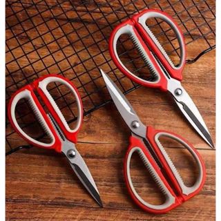 Kéo bếp ĐỎ đa năng inox cán nhựa cao cấp siêu bền dài 17cm - 19cm