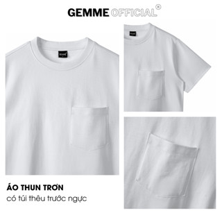 Áo thun trơn có túi big size 100% Cotton 250gsm GEMME MEN 55 - 150kg chuẩn form Unisex