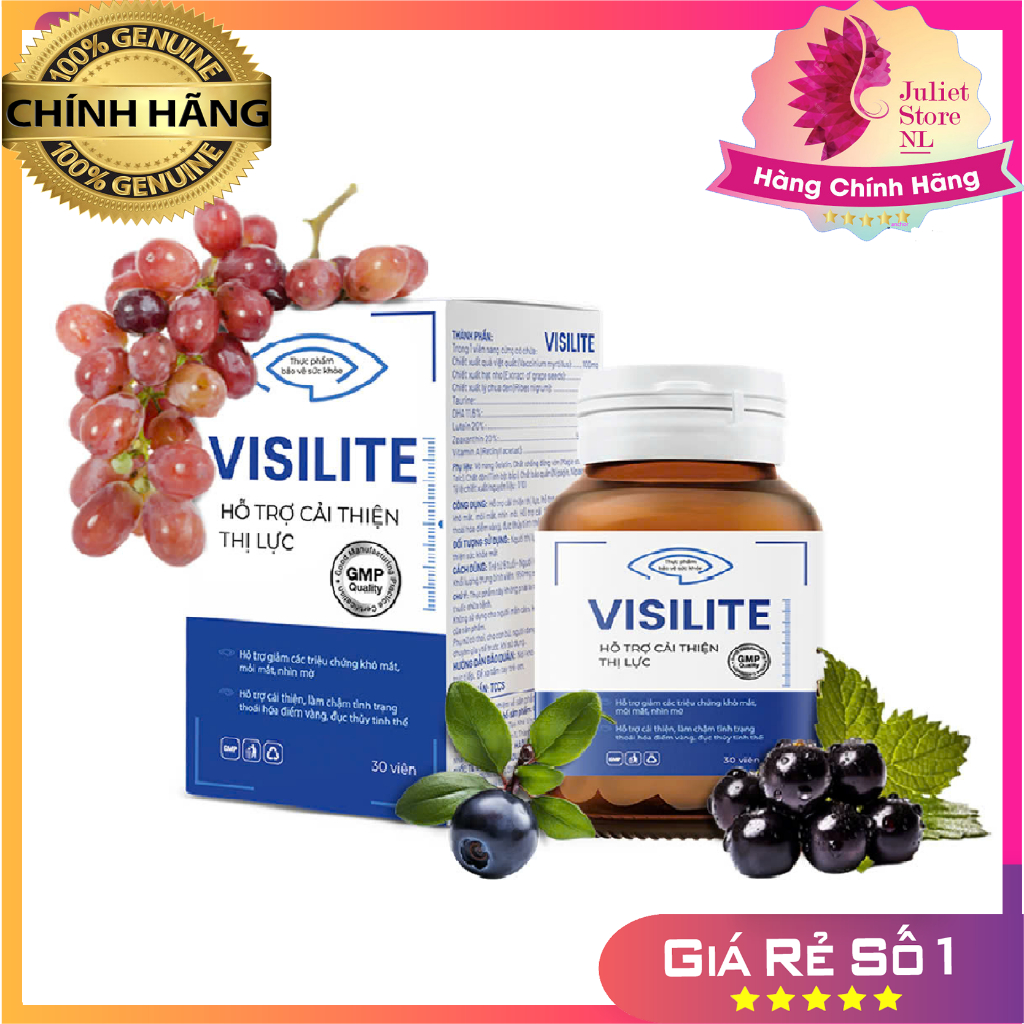 [COMBO 3 HỘP] VISILITE Viên Uống Hỗ Trợ Bổ Mắt Tăng Cường Và Tăng Thị Lực An Toàn Giúp Đôi Mắt Sáng Khỏe Hộp 30 Viên