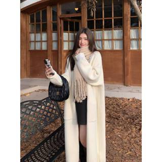 Sẵn Áo Cardigan Len Dệt Kim Form Rộng Dáng Dài Qua Gối Áo Khoác Len Nữ Dáng Dài Kiểu Hàn Quốc Áo Khoác Nữ Thu Đông AL275