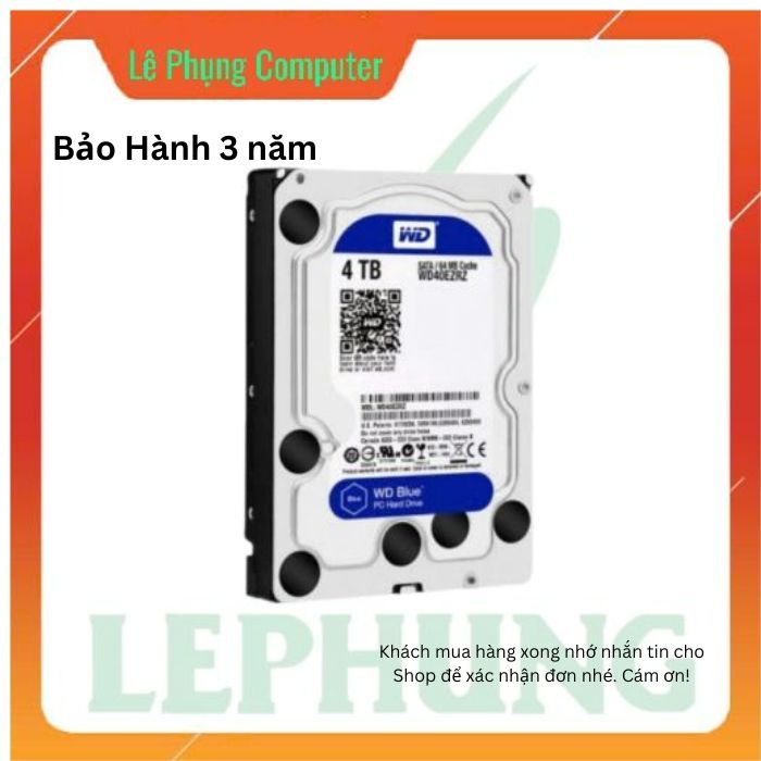 Ổ cứng gắn trong HDD WD 4Tb - SATA3 (BLUE) /64 cache - Hàng Chính Hãng