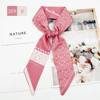 [96cmx6.5cm, Link 2] Khăn Lụa Nơ Quấn Quai Túi Xách Giỏ Xách Họa Tiết Thời Trang, Turban Cột Tóc Buộc Tóc - Doni House