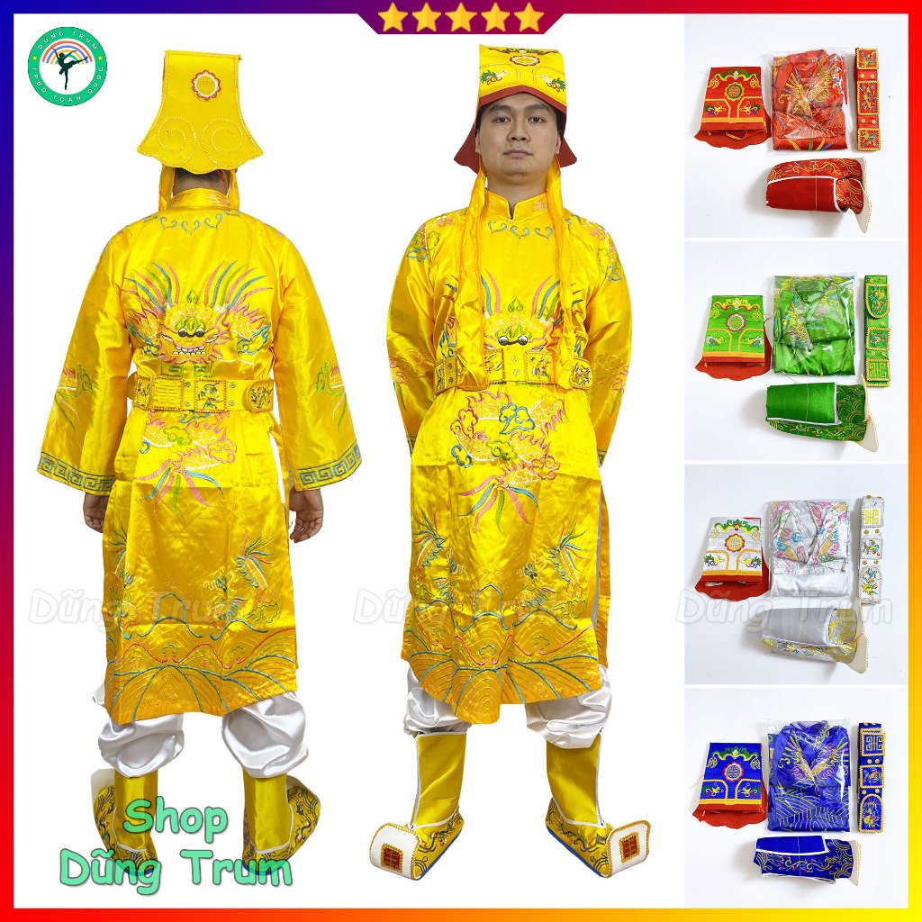 Trang phục Táo Quân vải phi bóng đầy đủ chi tiết màu sắc