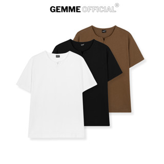 Áo thun trơn cổ V big size 100% Cotton 250gsm GEMME MEN 55 - 150kg chuẩn form Unisex