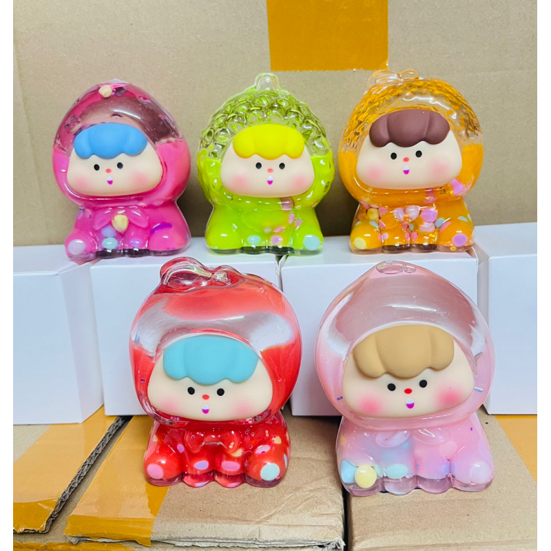 Moi Nước Trái Cây Đặc Với Hạt Màu (5 màu) Moi thạch 8.2cm) Nukids DIY