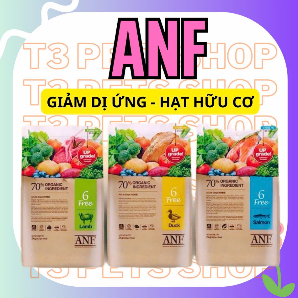 thức ăn hạt  ANF 6Free cho chó loại 2kg ( nguyên liệu hữu cơ) - T3 PETS SHOP