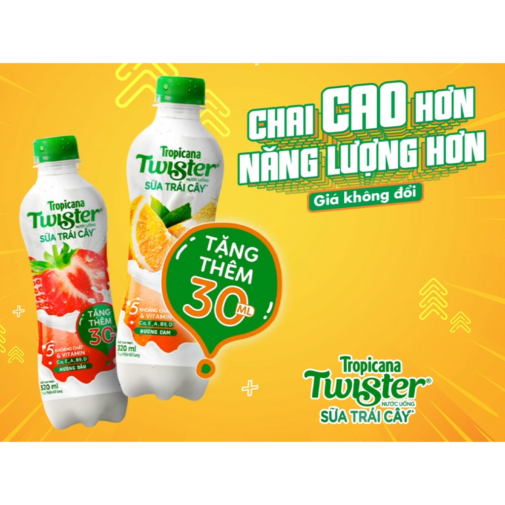 [Q3] SỮA CHUA TWISTER DÂU VÀ CAM NƯỚC UỐNG SỮA CHƯA TWISTER 330ML SỨA CHUA