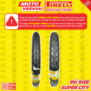 [MTVV] Vỏ lốp xe máy PIRELLI SUPER CITY XÀI RUỘT 2.50-17 2.75-17 cho xe số bánh căm Wave, Dream, FU...<END>
