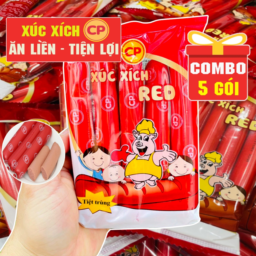 Siêu Tiết Kiệm - COMBO 5 Gói Xúc Xích Ăn Liền CP (Size To 200g) Thơm Ngon Hương Vị Khó Cưỡng - HULA 