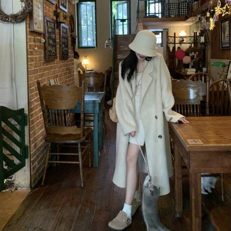 Áo Khoác Dạ Dáng Dài Qua Gối Áo Dạ Tweed Dáng Dài Form Rộng Kiểu Hàn Quốc Áo Dạ Nữ Đi Làm Đi Chơi Mù