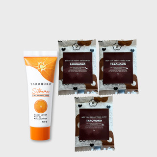 Combo 3 Bột Đậu Đỏ Tarohoko 10g + Kem Body 7ml - Dưỡng Trắng Da, Mờ Thâm, Dưỡng Ẩm