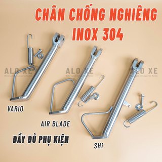Chân chống nghiêng Inox 304 TẶNG kèm lò xo và ốc cho Vario, Air Blade, Vision, SHVN