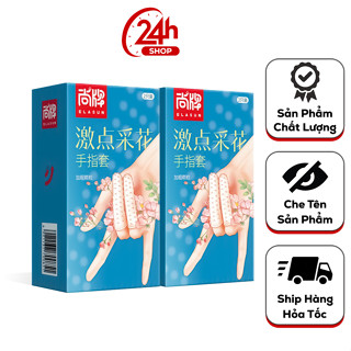 Bao Cao Su Ngón Tay ELASUN Xanh Dương, Bcs Đeo Ngón, Nhiều Gel, Ôm Vừa Vặn (Hộp 2C) | Shop_24gio