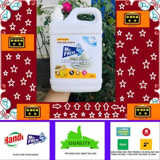  Nước rửa chén siêu sạch Mr Fresh 1,6L Tinh dầu Gừng   Quế khử mùi Hải sản  can có vòi nhấn  