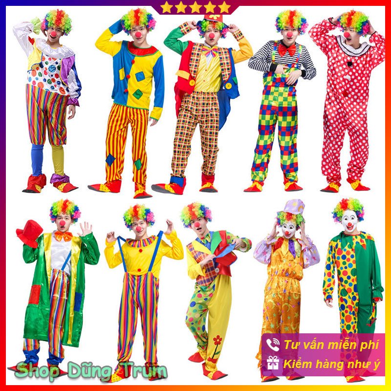 Trang phục chú hề, bộ quần áo hóa trang chú hề hài hước